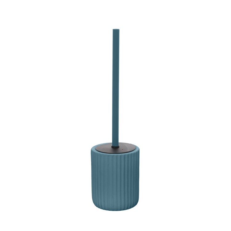Portascopino in ceramica soft touch BathCore serie Prisma - Blu