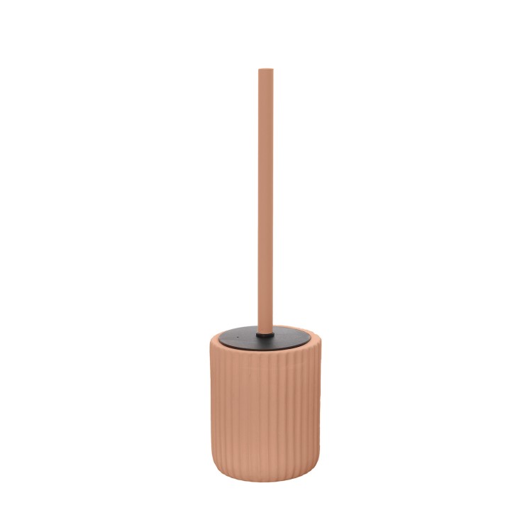 Portascopino in ceramica soft touch BathCore serie Prisma - Rosa