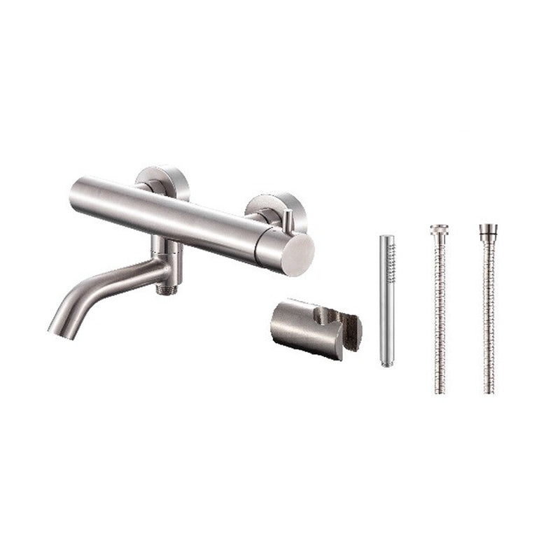 Composizione di miscelatori per lavabo incasso, bidet e vasca serie TriaSix in acciaio 316 spazzolato by CeramicStore | Lo specialista del tuo bagno