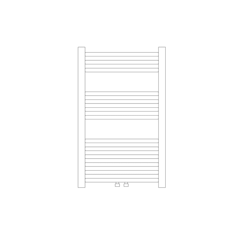 Termoarredo idraulico modello Bolzano 803x600 dritto con attacchi centrali 50 mm - Bianco by CeramicStore | Lo specialista del tuo bagno
