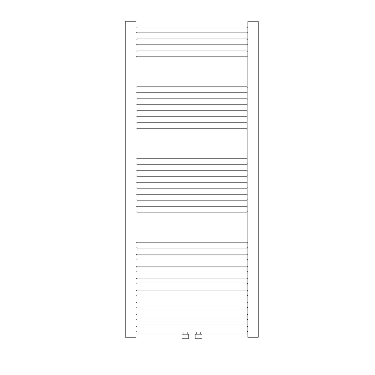 Termoarredo idraulico modello Bolzano 1188x600 dritto con attacchi centrali 50 mm - Cromo by CeramicStore | Lo specialista del tuo bagno