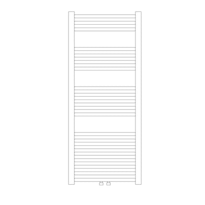 Termoarredo idraulico modello Bolzano 1188x600 dritto con attacchi centrali 50 mm - Cromo by CeramicStore | Lo specialista del tuo bagno