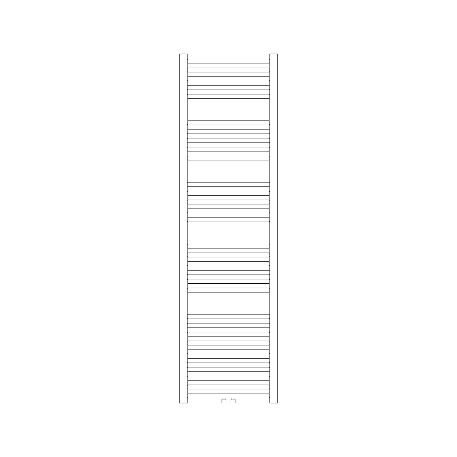 Termoarredo idraulico modello Bolzano 1785x600 dritto con attacchi centrali 50 mm - Cromo by CeramicStore | Lo specialista del tuo bagno
