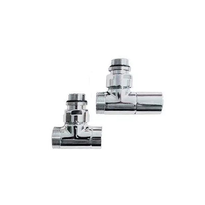 Coppia valvola termostatizzabile e detentore a squadra per connessioni standard 1/2" - Cromo by CeramicStore | Lo specialista del tuo bagno