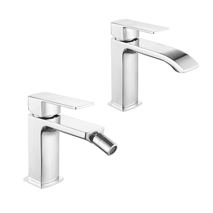 Coppia di miscelatori per lavabo e bidet serie Fire in ottone cromato by CeramicStore | Lo specialista del tuo bagno