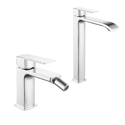 Coppia di miscelatori per lavabo alto e bidet serie Fire in ottone cromato by CeramicStore | Lo specialista del tuo bagno
