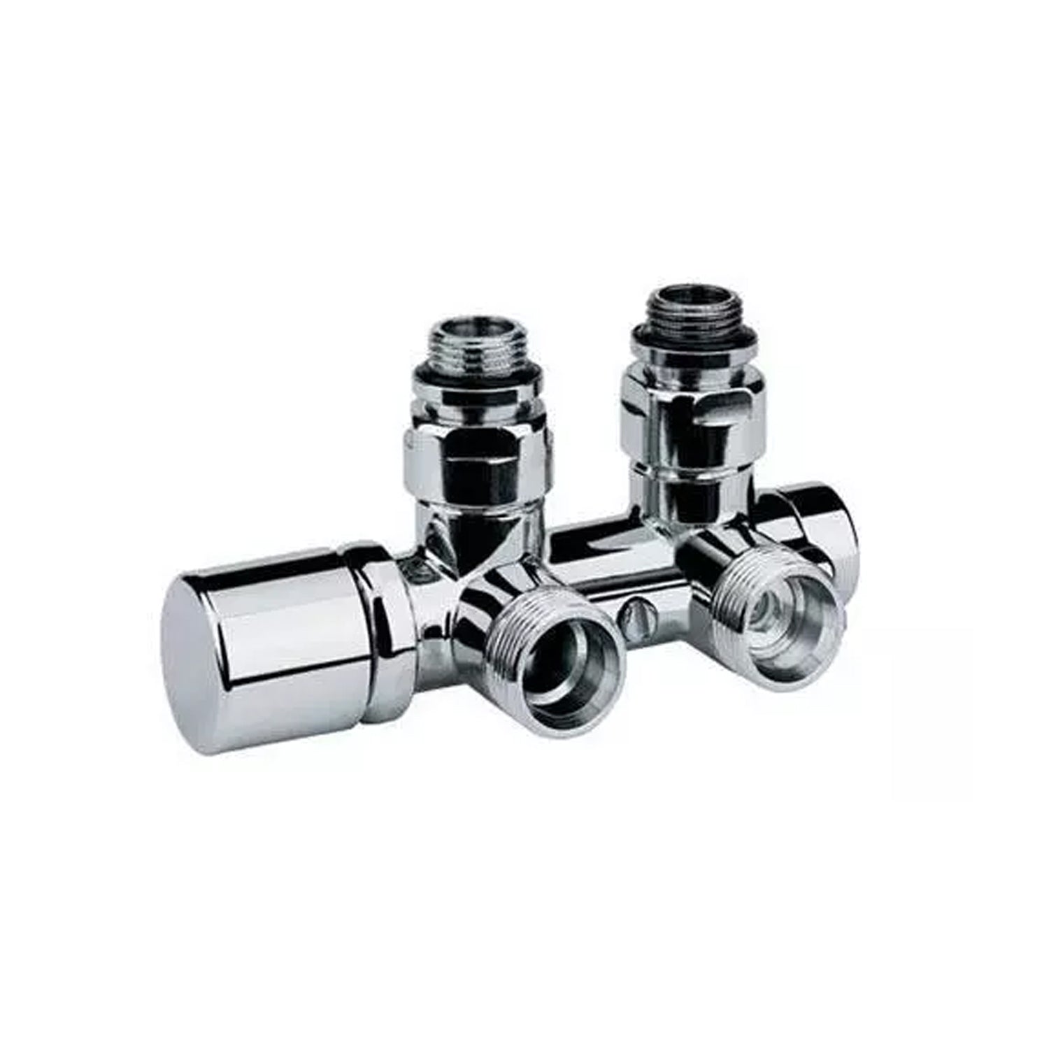 Kit Valvola termostatizzabile e Detentore ad angolo 50 mm Finitura Cromo per termoarredo by CeramicStore | Lo specialista del tuo bagno