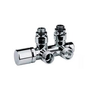 Kit Valvola termostatizzabile e Detentore ad angolo 50 mm Finitura Cromo per termoarredo by CeramicStore | Lo specialista del tuo bagno