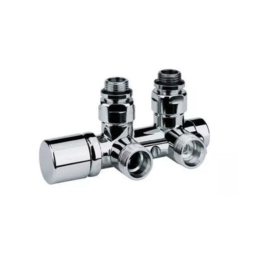 Kit Valvola termostatizzabile e Detentore ad angolo 50 mm Finitura Cromo per termoarredo by CeramicStore | Lo specialista del tuo bagno