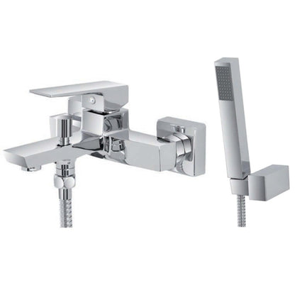 Kit miscelatore lavabo, bidet e vasca esterno RubiFlux serie Arkon con scarico clic-clac - Cromo