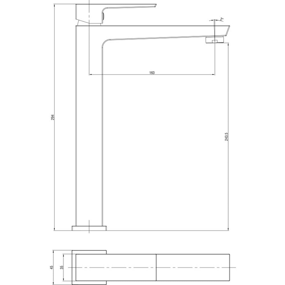 Kit miscelatore lavabo alto, bidet e doccia a una via RubiFlux serie Arkon con scarico clic-clac - Cromo