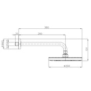 Soffione doccia con braccio Bossini Oki cromato diametro 200 mm con braccio da 300 mm by CeramicStore | Lo specialista del tuo bagno