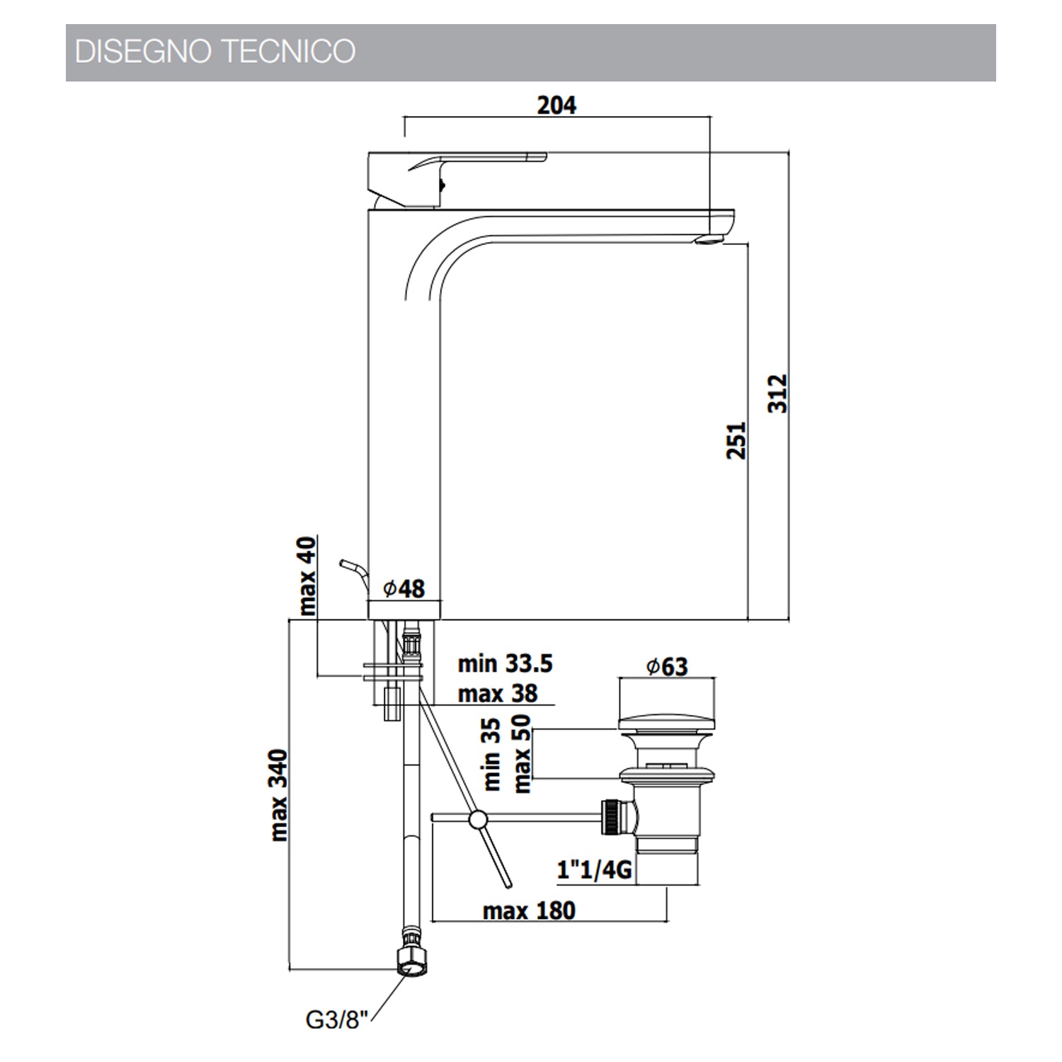 Miscelatore lavabo alto Paffoni Green senza piletta di scarico by CeramicStore | Lo specialista del tuo bagno