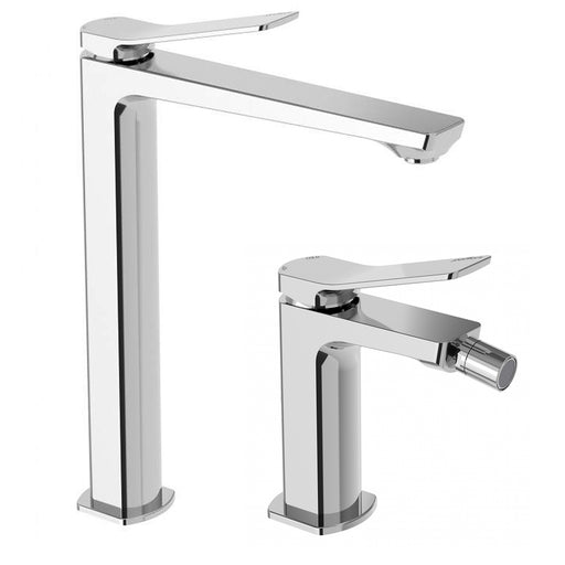 Set miscelatori lavabo alto e bidet in ottone modello Tilt Paffoni cromato by CeramicStore | Lo specialista del tuo bagno