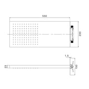 Soffione Stockholm 55x23cm con 2 getti e ispezionabile nero by CeramicStore | Lo specialista del tuo bagno