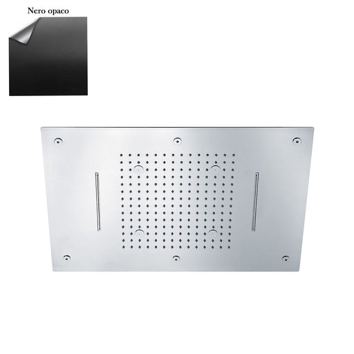 Soffione Sky 60x40cm in acciaio con anticalcare e 3 getti nero by CeramicStore | Lo specialista del tuo bagno