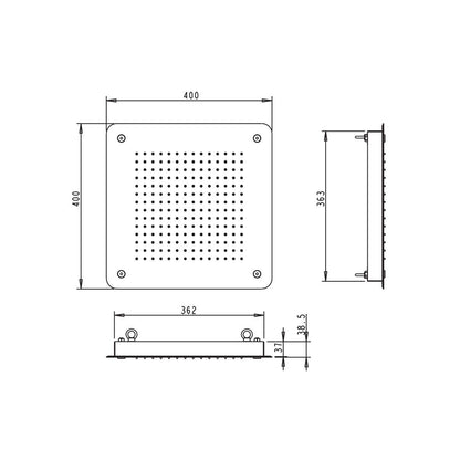 Soffione Rain 40cm in acciaio con anticalcare e getto a pioggia by CeramicStore | Lo specialista del tuo bagno