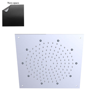 Soffione Rain 40cm in acciaio con anticalcare e getto a pioggia nero by CeramicStore | Lo specialista del tuo bagno