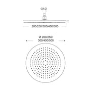 Soffione tondo Vienna 250mm nichel monogetto ispezionabile by CeramicStore | Lo specialista del tuo bagno