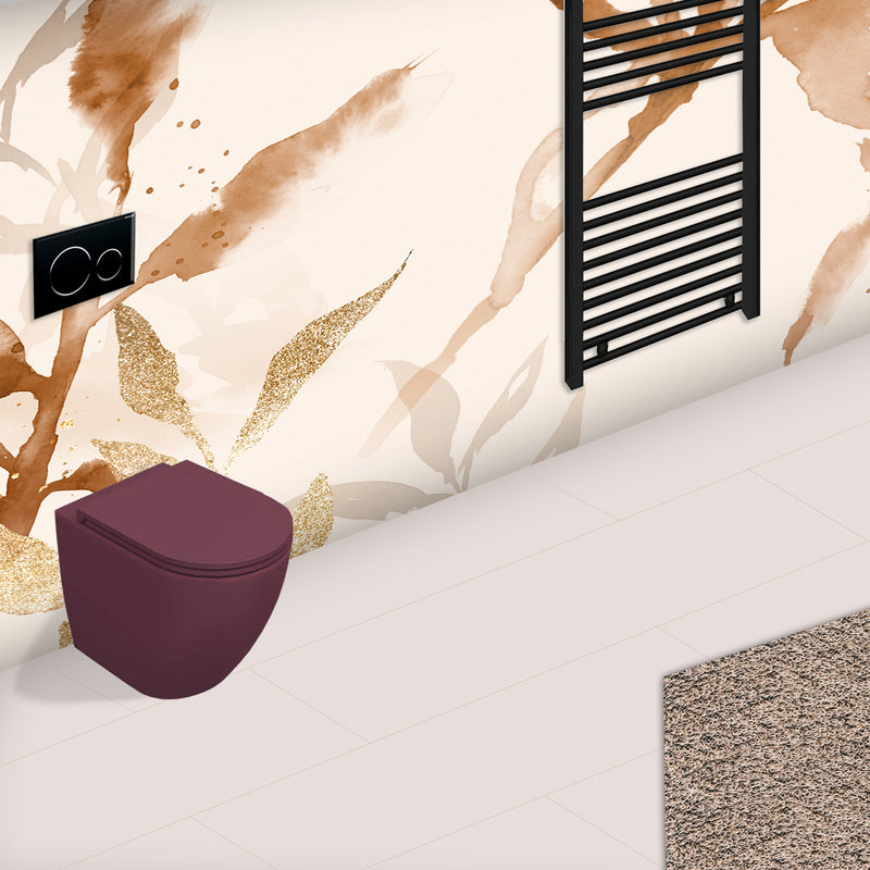 Sanitari Filomuro Rimless con coprieater Soft Close BathCore serie Infinity 53x36