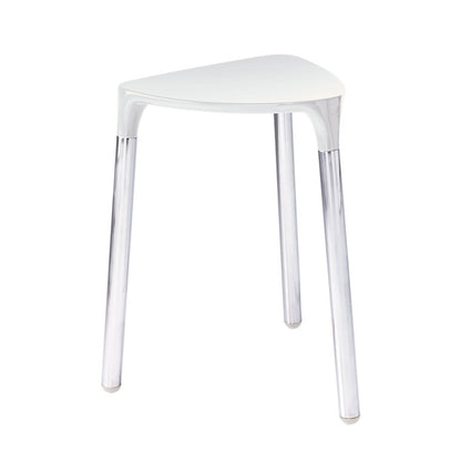 Sgabello Yannis di Gedy in acciaio inox e resine termoplastiche - Bianco