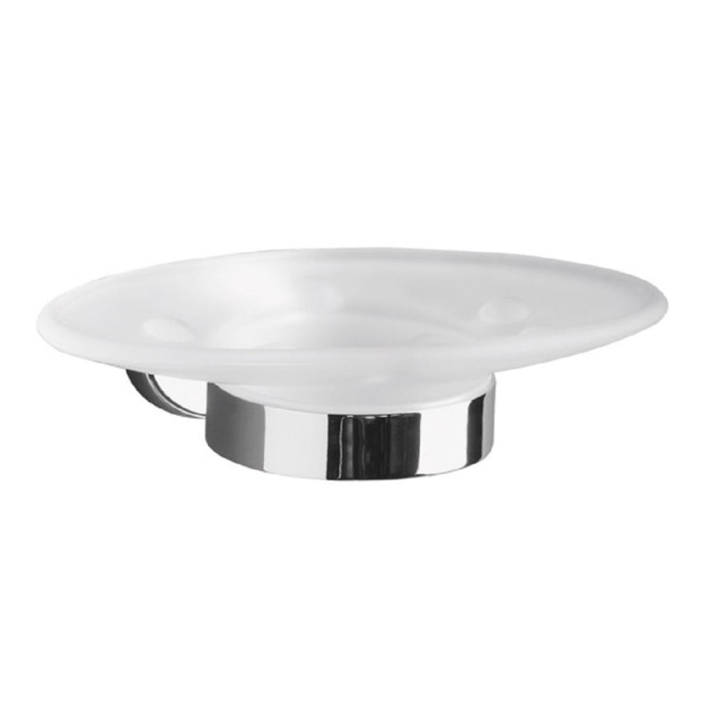 Gedy Portasapone Texas in metallo e vetro satinato per fissaggio a incollo by CeramicStore | Lo specialista del tuo bagno
