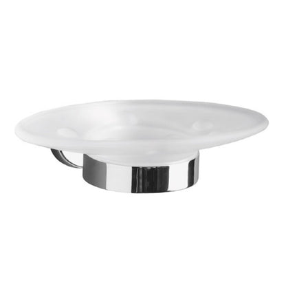 Gedy Portasapone Texas in metallo e vetro satinato per fissaggio a incollo by CeramicStore | Lo specialista del tuo bagno