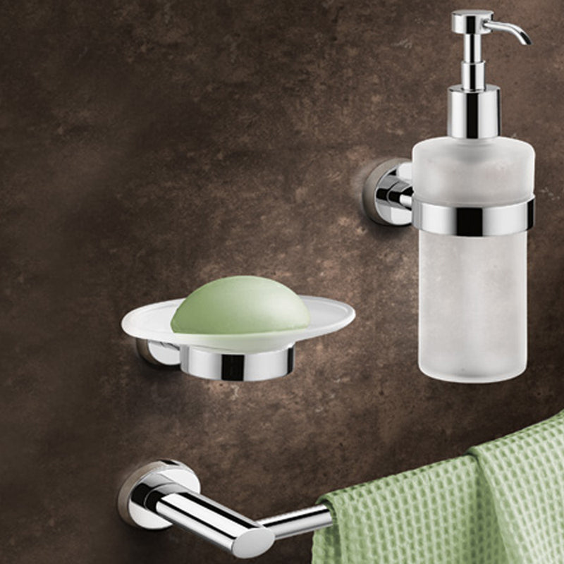 Gedy Portasapone Texas in metallo e vetro satinato per fissaggio a incollo by CeramicStore | Lo specialista del tuo bagno