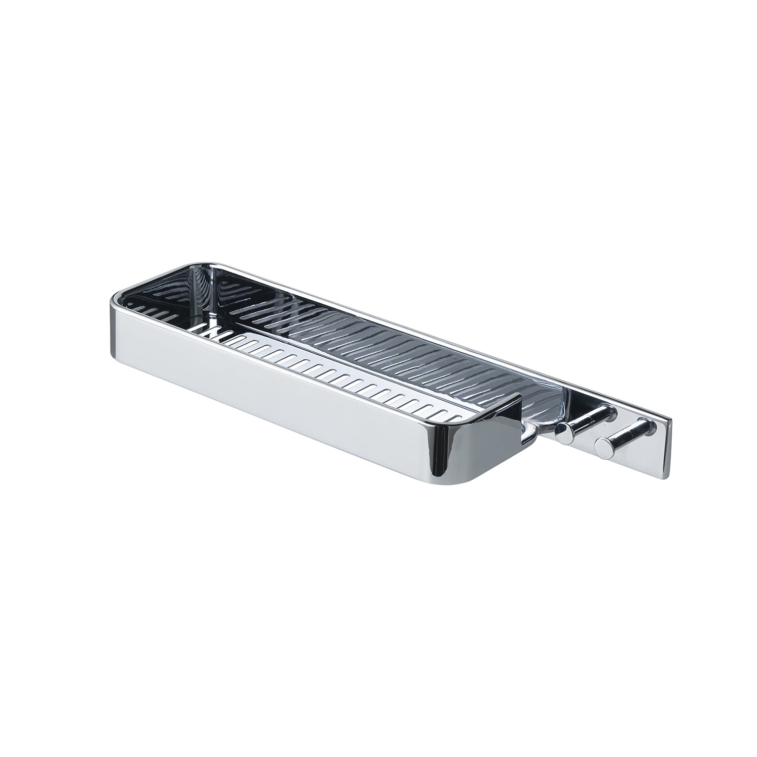 Portaoggetti rettangolare per doccia con appendini in Acciaio AISI 304 Gedy serie Il Giglio - Cromato by CeramicStore | Lo specialista del tuo bagno