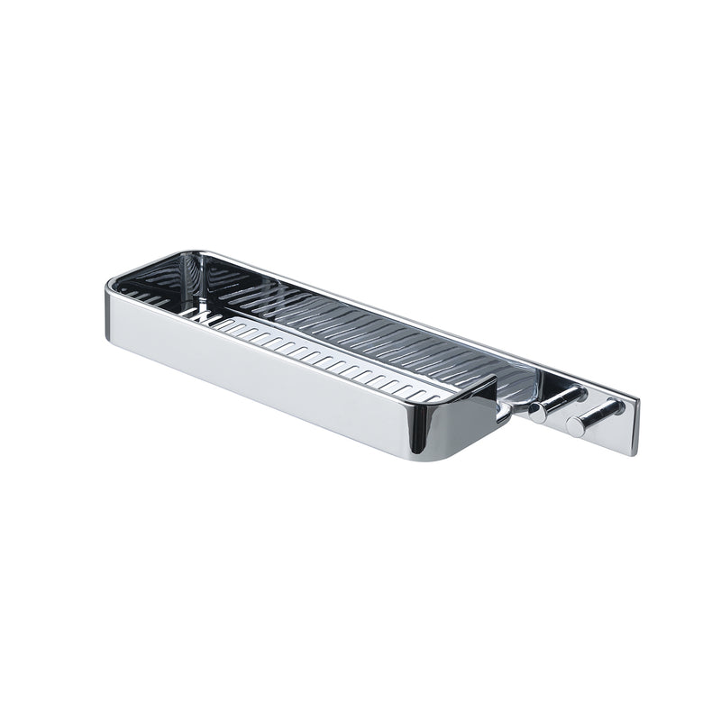 Portaoggetti rettangolare per doccia con appendini in Acciaio AISI 304 Gedy serie Il Giglio - Cromato by CeramicStore | Lo specialista del tuo bagno