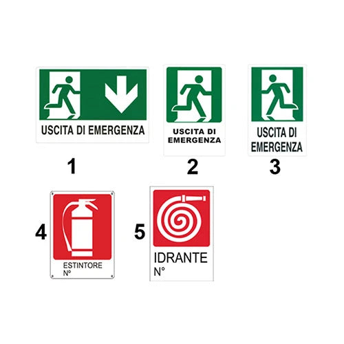 Cartello in plastica segnalatori d emergenza 5 idrante n