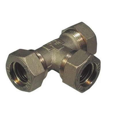 Raccordo a tee con 3 dadi o-ring tiemme 14