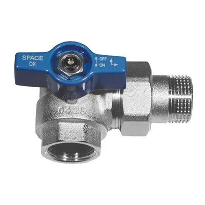 Valvola a sfera squadra per collettori maniglia blu 3/4 dx dn 20 pn 40