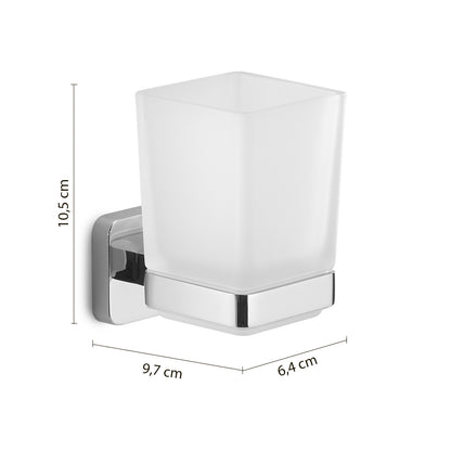 Portaspazzolini Gedy modello Tonga 6.4x9.7x10.5H - Cromato