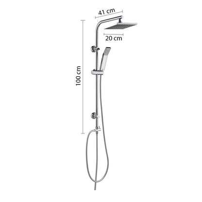 Colonna doccia regolabile con soffione quadrato 20x20 e doccetta 1 getto di Gedy modello Easy 05 - Cromato by CeramicStore | Lo specialista del tuo bagno