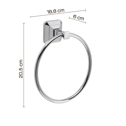 Portasalviette ad anello con ventosa Gedy Ventus cm 18.8x6x20.5 in Acciaio Inox by CeramicStore | Lo specialista del tuo bagno