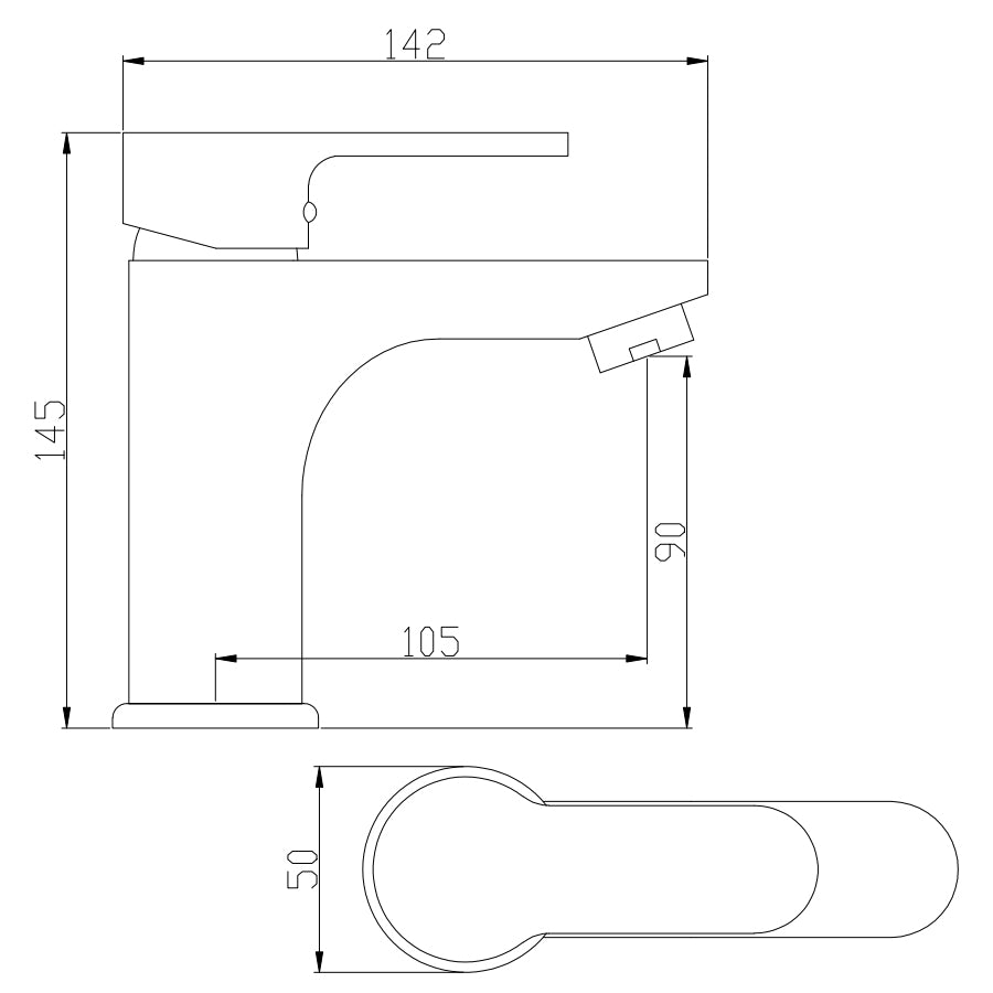 Miscelatore monocomando lavabo nero opaco serie Choco senza piletta by CeramicStore | Lo specialista del tuo bagno