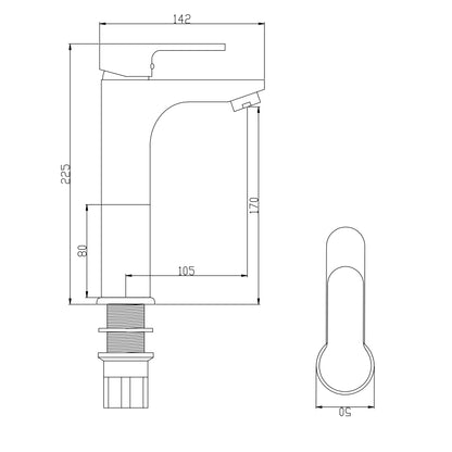 Miscelatore monocomando lavabo alto nero opaco serie Paco senza piletta by CeramicStore | Lo specialista del tuo bagno