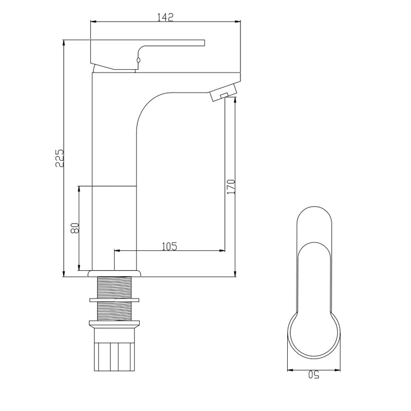 Miscelatore monocomando lavabo alto nero opaco serie Paco senza piletta by CeramicStore | Lo specialista del tuo bagno