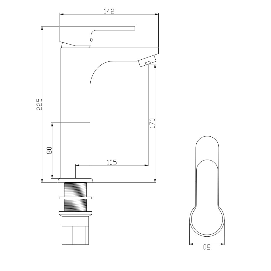 Miscelatore monocomando lavabo alto nero opaco serie Paco senza piletta by CeramicStore | Lo specialista del tuo bagno