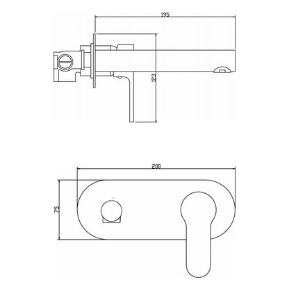 Miscelatore monocomando lavabo a muro cromato serie Choco, senza piletta by CeramicStore | Lo specialista del tuo bagno