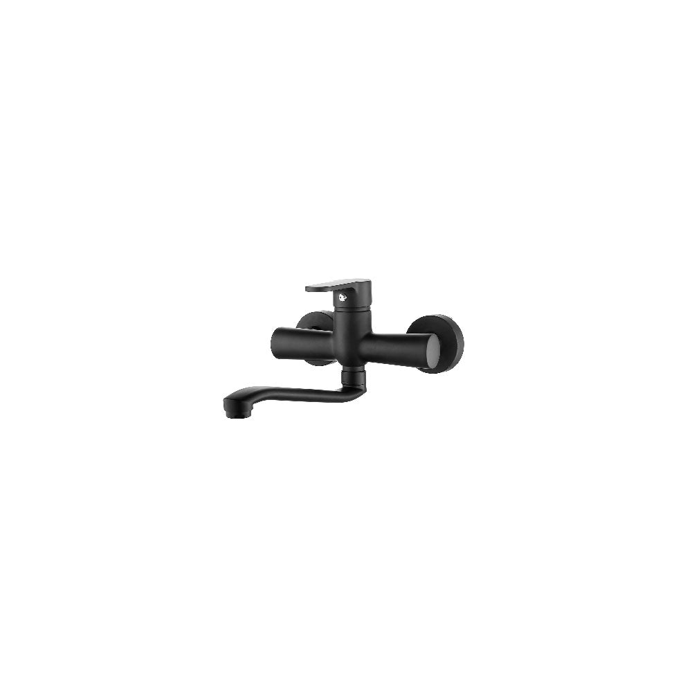 Miscelatore monocomando lavello a muro nero opaco serie Choco, canna girevole by CeramicStore | Lo specialista del tuo bagno