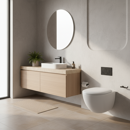 WC sospeso mascalzone con profondità ridotta - Domus Falerii Mascalzone con sedile Soft Close