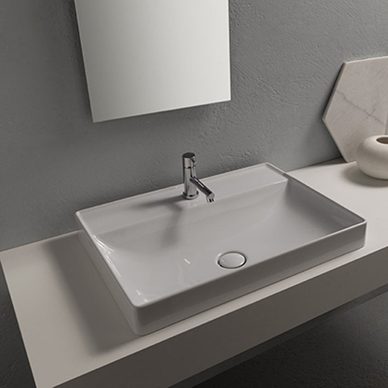 Lavabo ad incasso T-Edge ceramica bianca lucida 61x46 peso 17 kg by CeramicStore | Lo specialista del tuo bagno