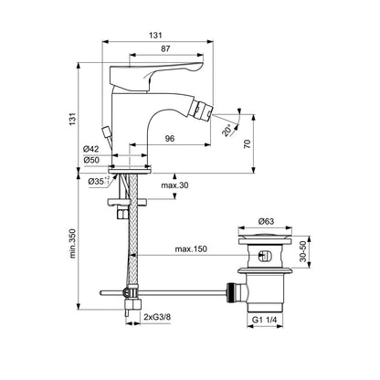 Miscelatore monocomando bidet Ideal Standard Alpha bocca di erogazione fissa altezza 70 mm by CeramicStore | Lo specialista del tuo bagno
