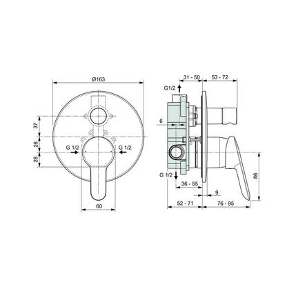 Miscelatore monocomando ad incasso per vasca/doccia Ideal Standard Alpha by CeramicStore | Lo specialista del tuo bagno