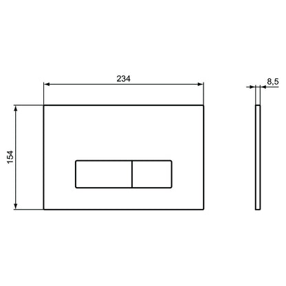 Placca di comando bianca per azionamento risciacquo Ideal Standard Oleas M2 Smartflush