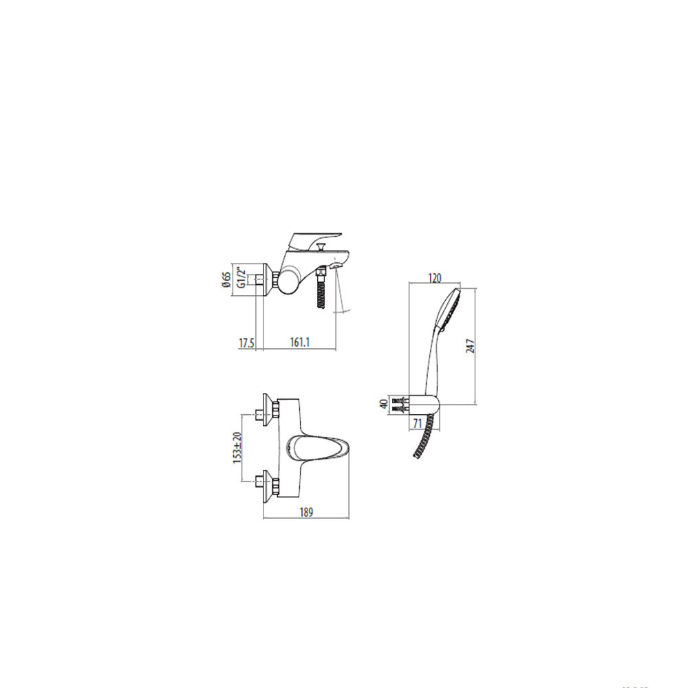 Miscelatore esterno vasca Gattoni H20MIX2000 ottone cromo con doccia duplex by CeramicStore | Lo specialista del tuo bagno