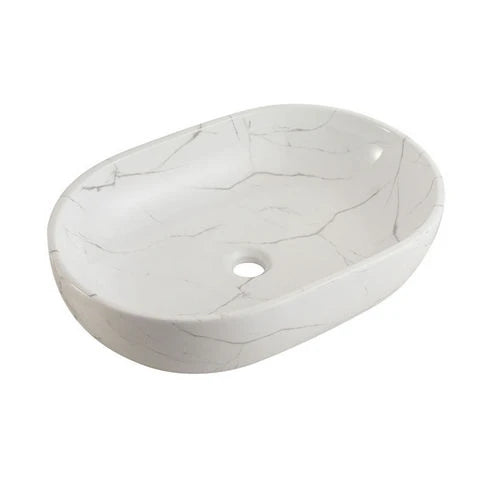 Lavabo d appoggio ovale calacatta cm 59x41x14