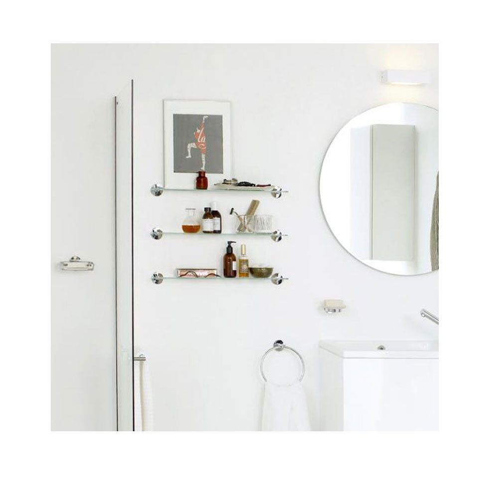 Mensola vetro da incollo della collezione 'Duo Round' by Cosmic - 60x10,5x5 cm by CeramicStore | Lo specialista del tuo bagno